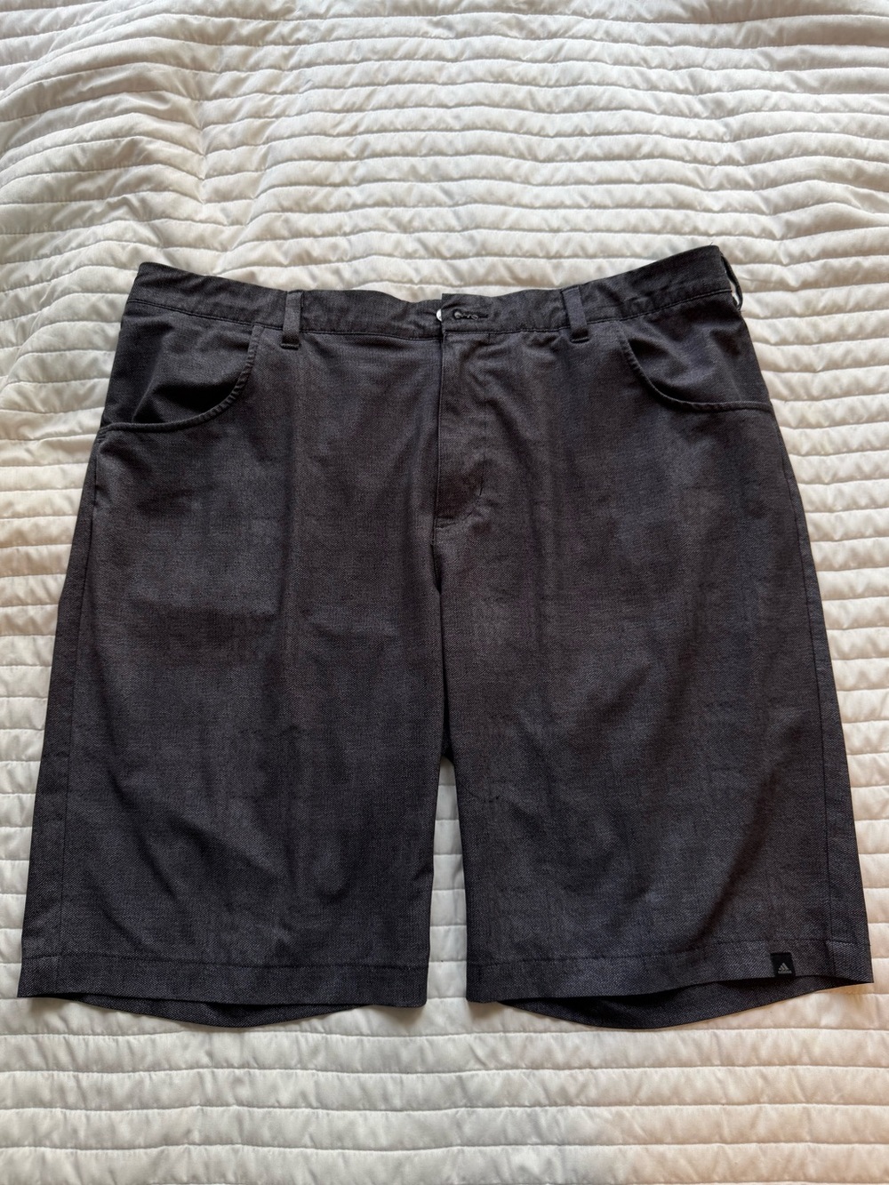 adidas Men's Charcoal Flat-Front Shorts